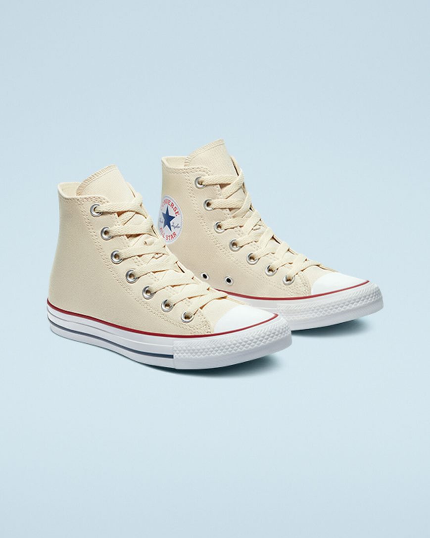 Tenis Converse Chuck Taylor All Star Classicos Cano Alto Masculino Bege Branco | PT A007PT4